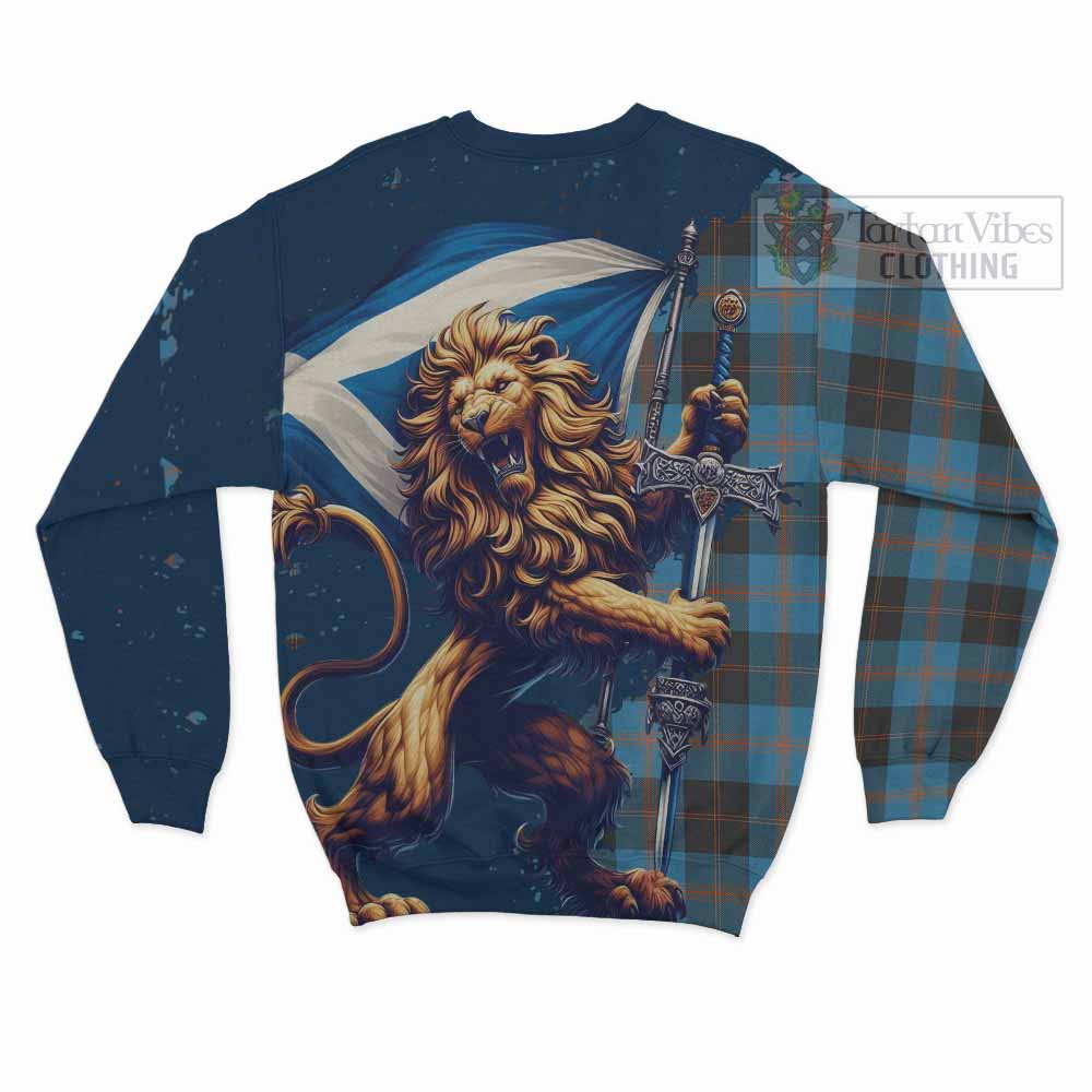 Horsburgh Tartan Family Crest Sweatshirt with Scottish Majestic Lion - Tartan Vibes Clothing