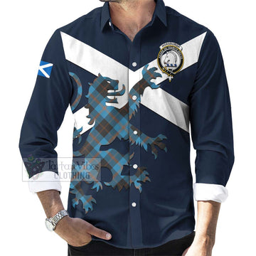 Horsburgh Tartan Lion Rampant Long Sleeve Button Shirt Proudly Display Your Heritage with Alba Gu Brath and Clan Name Men's Shirt - Tartan Vibes Clothing