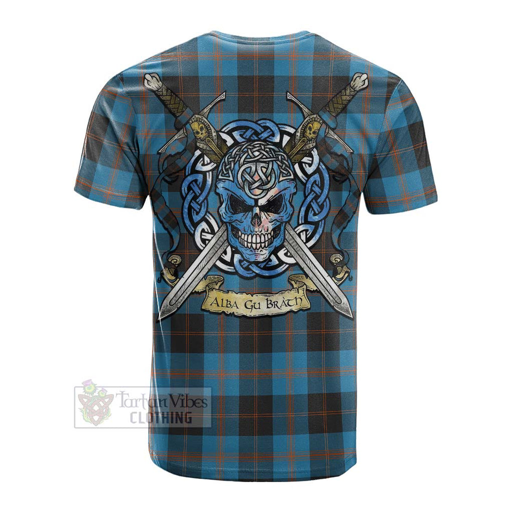 Horsburgh Tartan Cotton T-shirt with Family Crest Celtic Skull Style Men's Shirt - Tartan Vibes Clothing