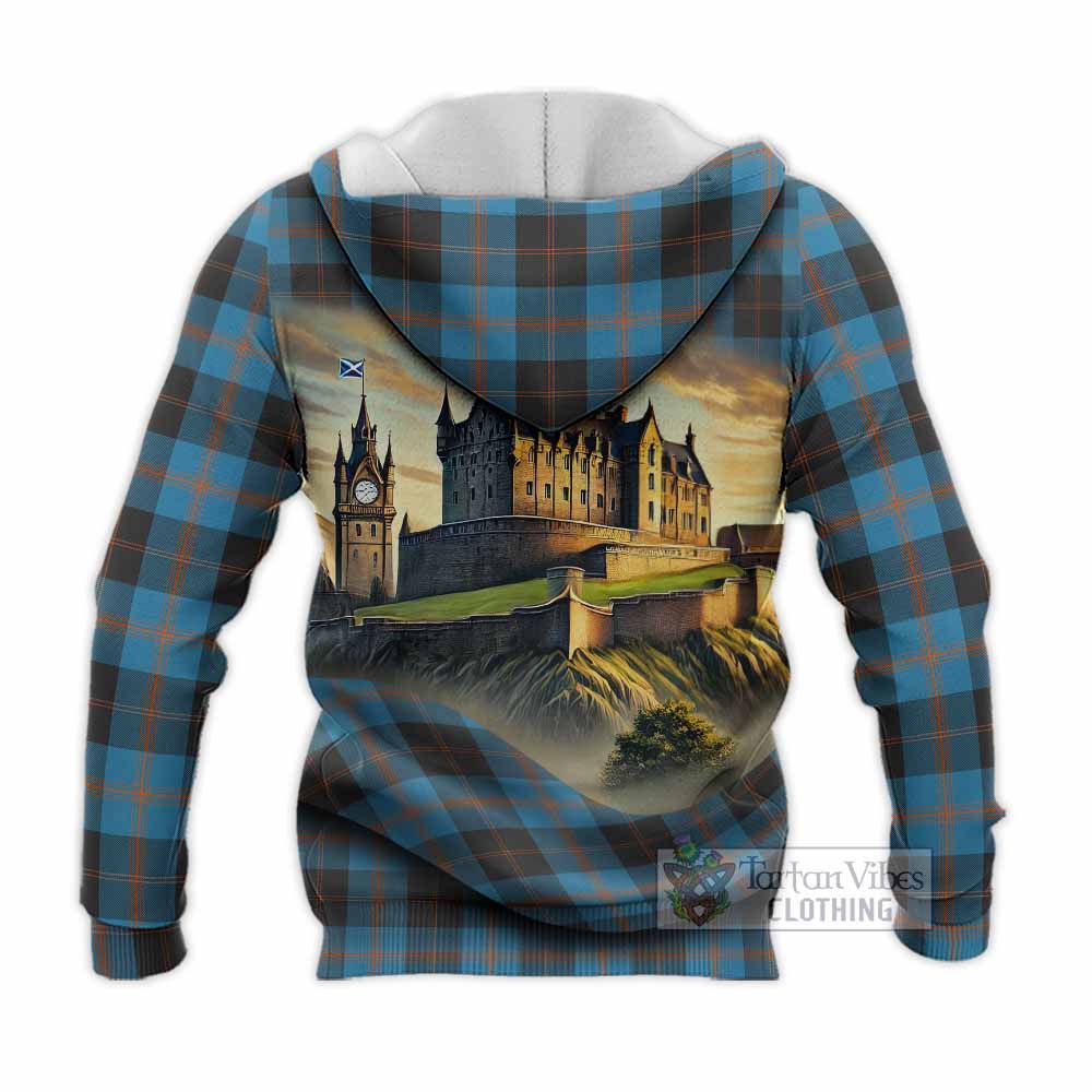 Horsburgh Tartan Family Crest Knitted Hoodie with Scottish Ancient Castle Style - Tartan Vibes Clothing