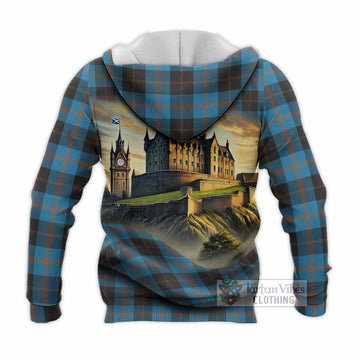 Horsburgh Tartan Family Crest Knitted Hoodie with Scottish Ancient Castle Style - Tartan Vibes Clothing