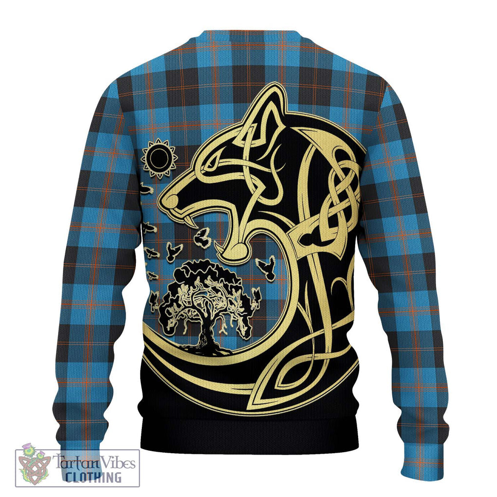 Horsburgh Tartan Ugly Sweater with Family Crest Celtic Wolf Style - Tartan Vibes Clothing