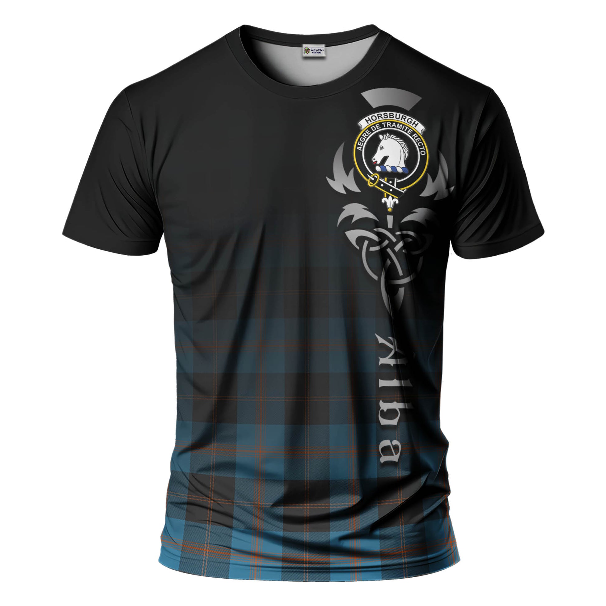 Horsburgh Tartan T-Shirt Featuring Alba Gu Brath Family Crest Celtic Inspired - Tartan Vibes Clothing