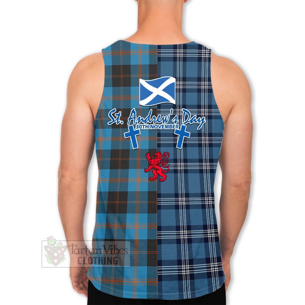 Horsburgh Tartan Men's Tank Top Happy St. Andrew's Day Half Tartan Style - Tartan Vibes Clothing