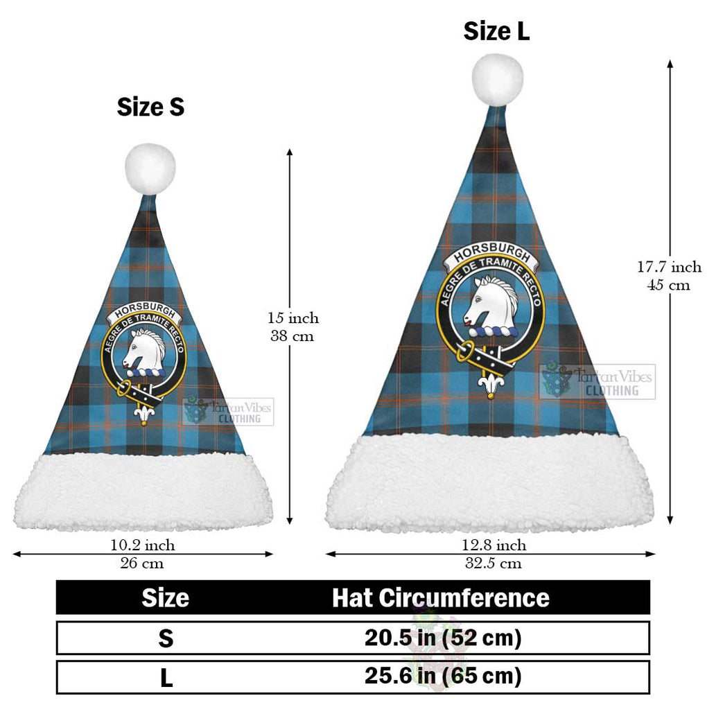 Horsburgh Tartan Christmas Santa Hats with Family Crest Christmas Hat L 25.6in (65cm) - Tartan Vibes Clothing