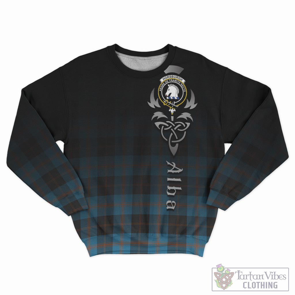 Horsburgh Tartan Sweatshirt Featuring Alba Gu Brath Family Crest Celtic Inspired - Tartan Vibes Clothing