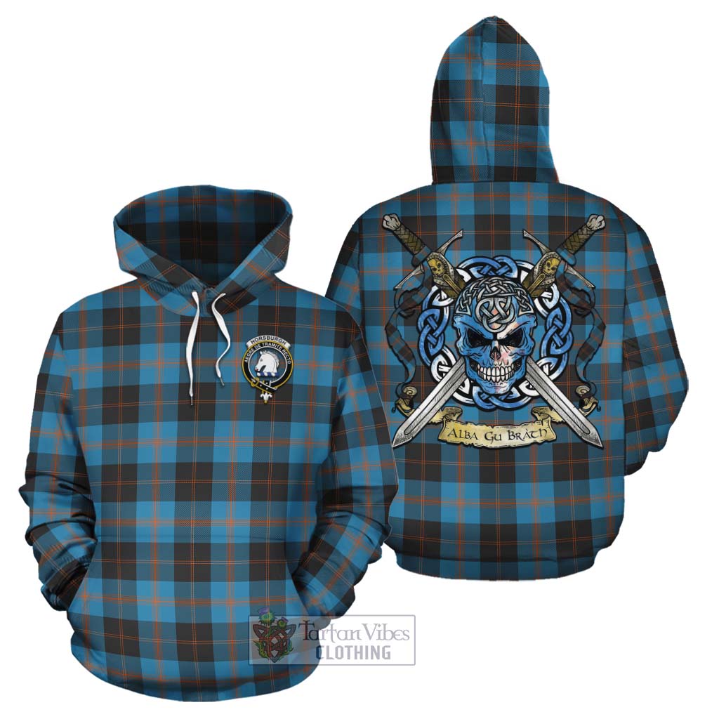Horsburgh Tartan Cotton Hoodie with Family Crest Celtic Skull Style Zip Hoodie - Tartan Vibes Clothing