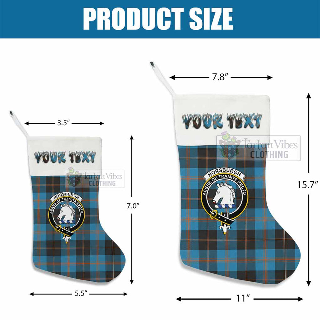 Horsburgh Tartan Family Crest Christmas Stocking with Personalized Text - Tartan Vibes Clothing