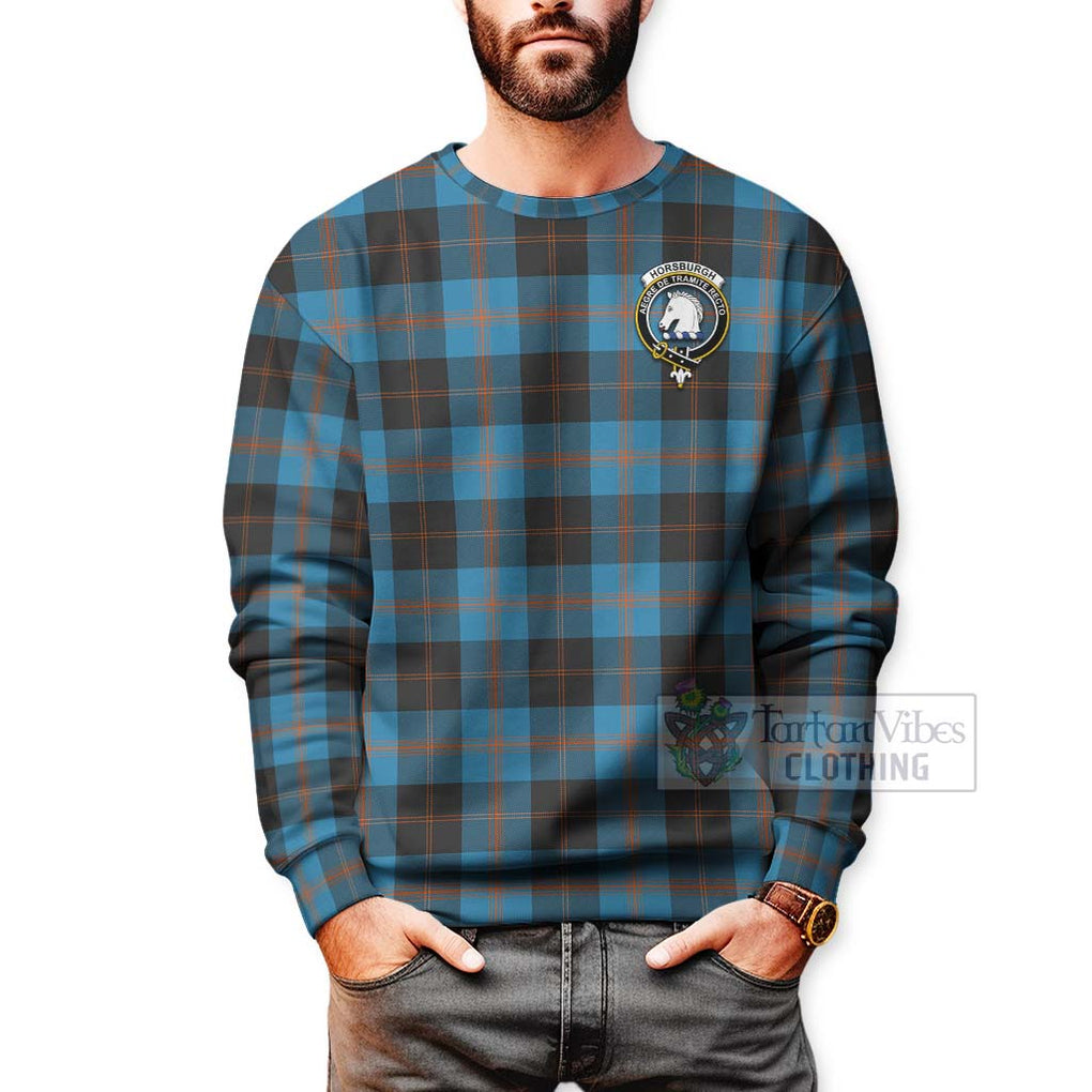 Horsburgh Tartan Sweatshirt with Family Crest Celtic Skull Style - Tartan Vibes Clothing