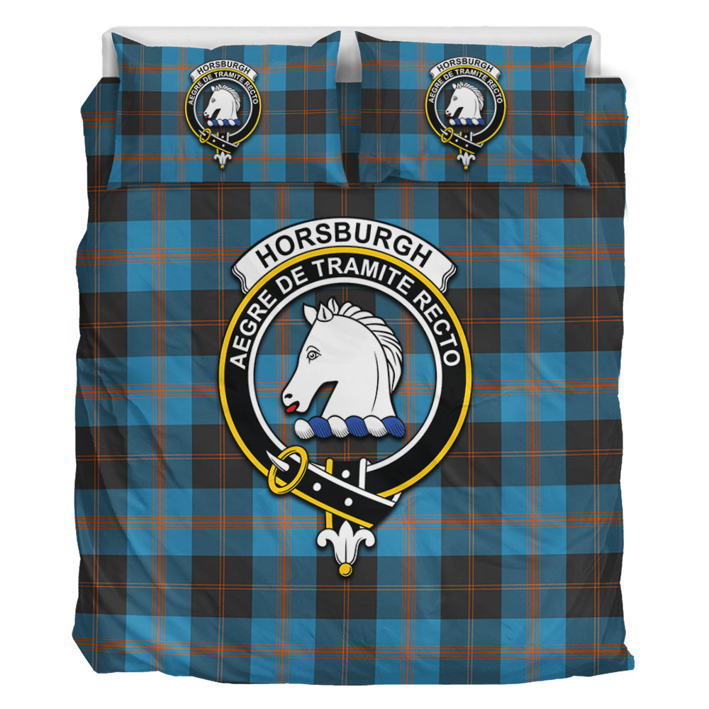 Horsburgh Tartan Bedding Set with Family Crest - Tartan Vibes Clothing