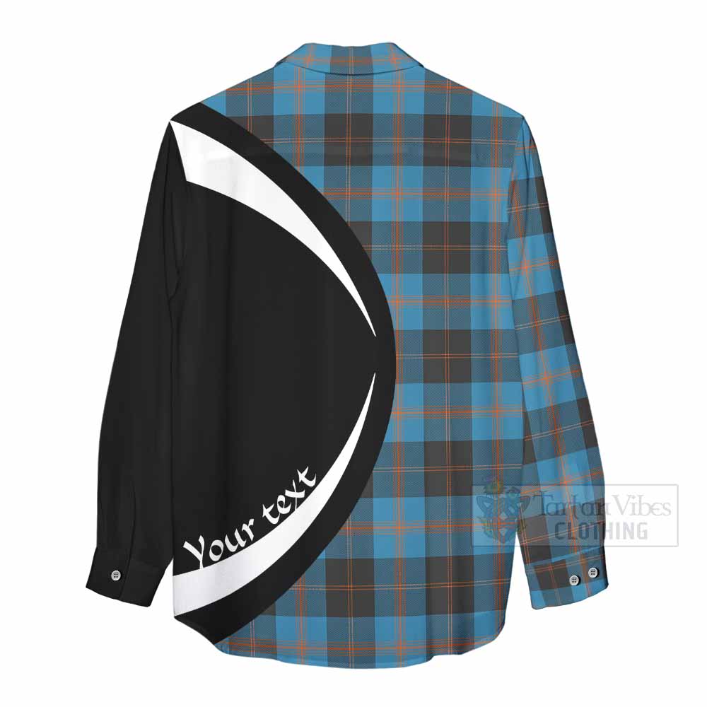 Horsburgh Tartan Women's Casual Shirt with Family Crest Circle Style - Tartan Vibes Clothing