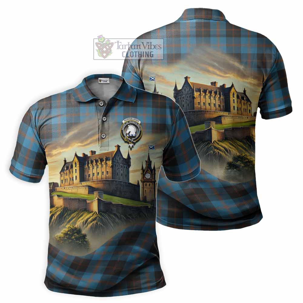 Tartan Vibes Clothing Horsburgh Tartan Family Crest Polo Shirt with Scottish Ancient Castle Stype