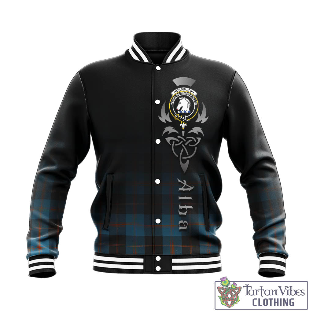 Horsburgh Tartan Baseball Jacket Featuring Alba Gu Brath Family Crest Celtic Inspired - Tartan Vibes Clothing