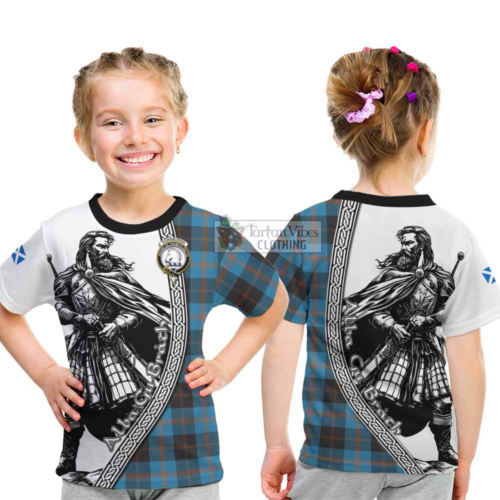 Horsburgh Tartan Clan Crest Kid T-Shirt with Highlander Warrior Celtic Style - Tartan Vibes Clothing