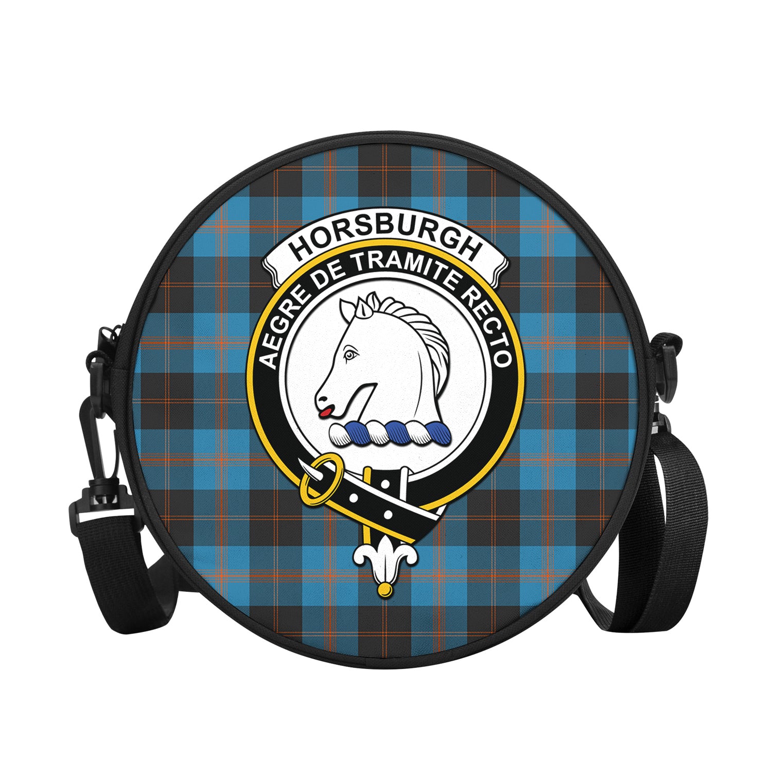 Horsburgh Tartan Round Satchel Bags with Family Crest - Tartan Vibes Clothing