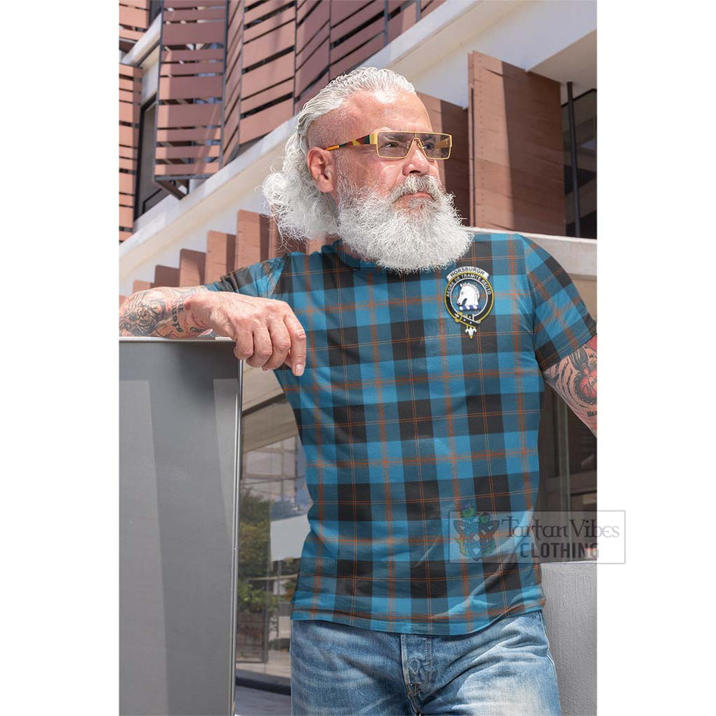 Horsburgh Tartan Cotton T-shirt with Family Crest Celtic Skull Style - Tartan Vibes Clothing
