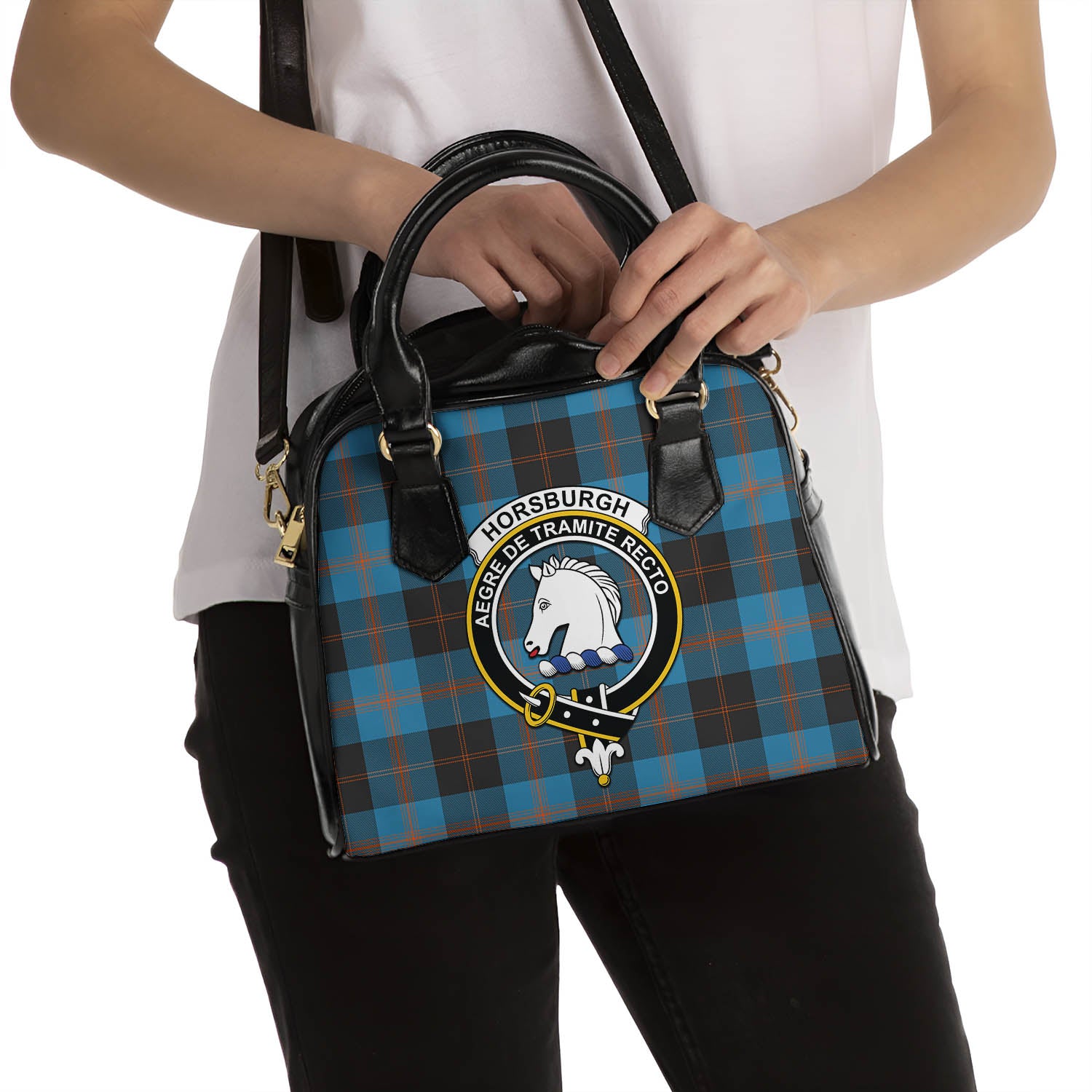 Horsburgh Tartan Shoulder Handbags with Family Crest - Tartan Vibes Clothing
