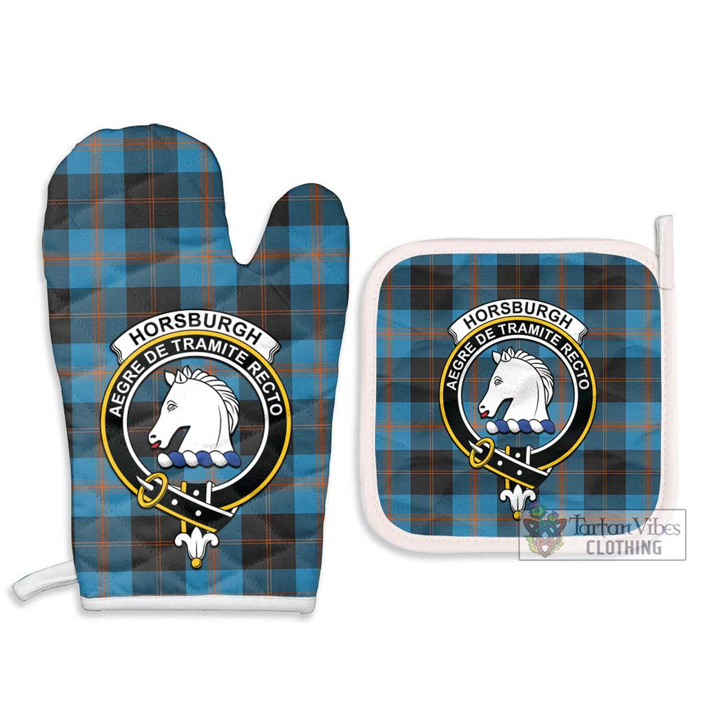 Horsburgh Tartan Combo Oven Mitt & Pot-Holder with Family Crest - Tartan Vibes Clothing