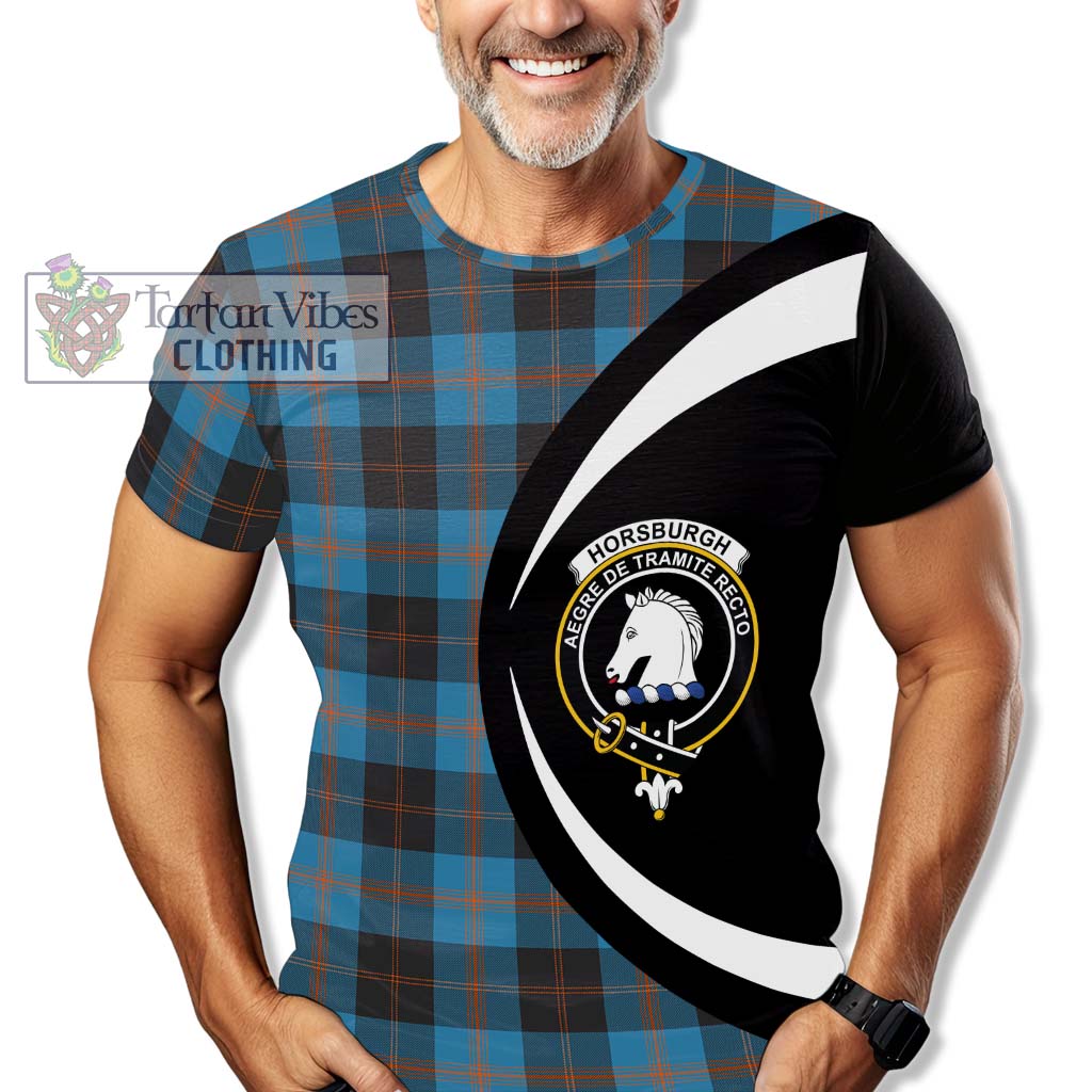 Horsburgh Tartan T-Shirt with Family Crest Circle Style - Tartan Vibes Clothing