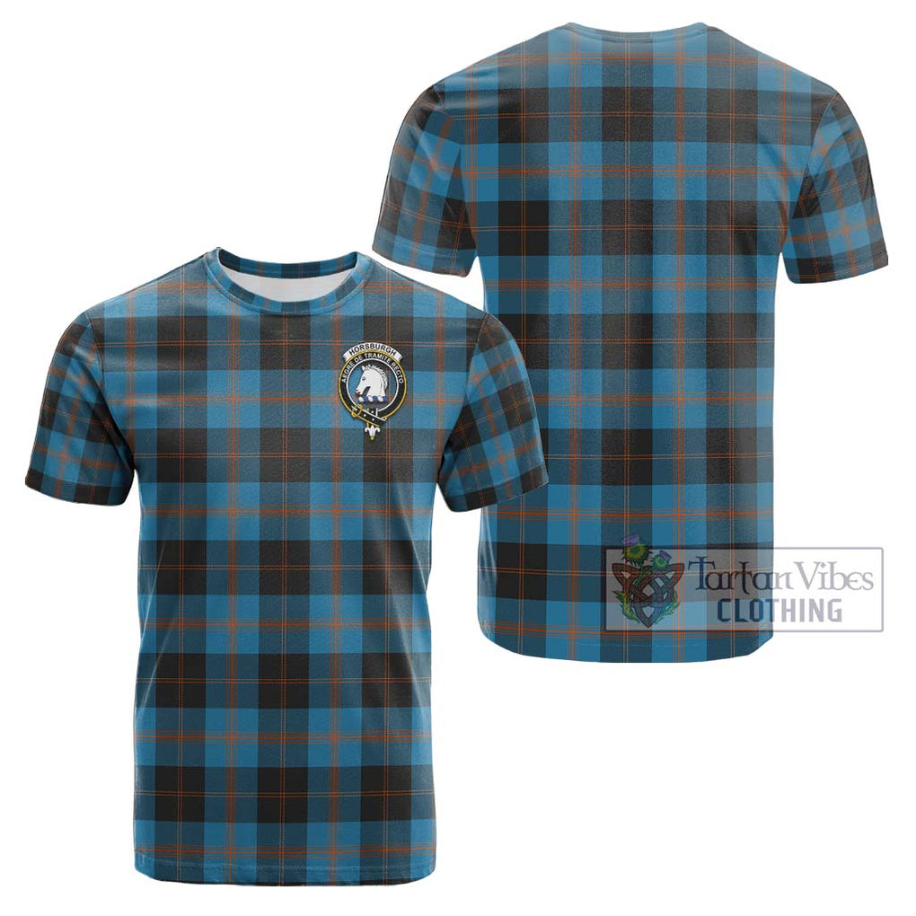 Horsburgh Tartan Cotton T-Shirt with Family Crest - Tartan Vibes Clothing