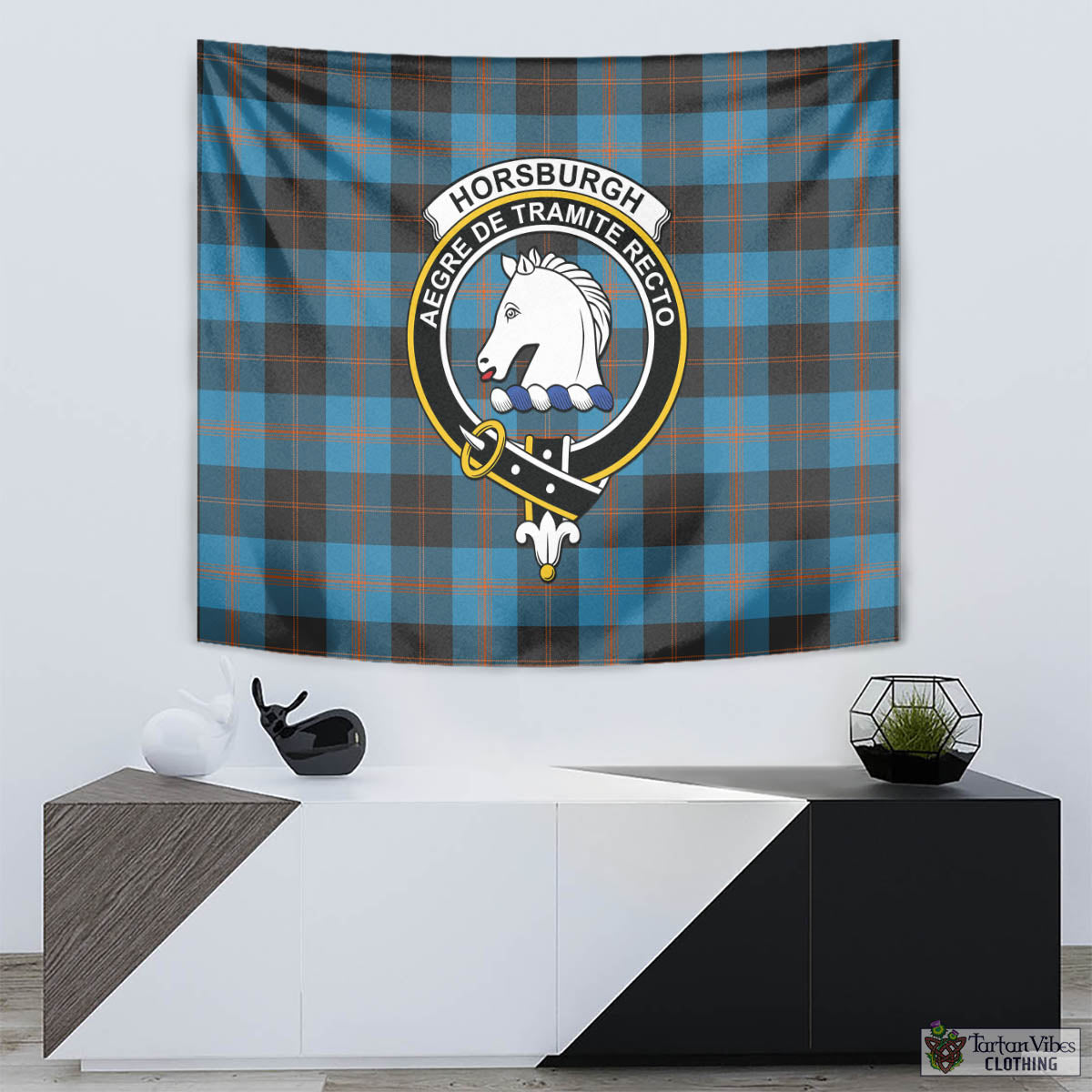 Horsburgh Tartan Tapestry Wall Hanging and Home Decor for Room with Family Crest - Tartan Vibes Clothing
