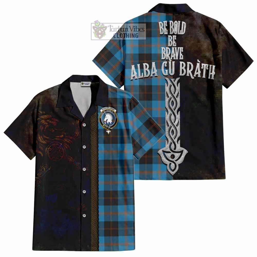Horsburgh Tartan Family Crest Hawaiian Shirt Alba Gu Brath Be Brave Lion Ancient Style - Tartan Vibes Clothing