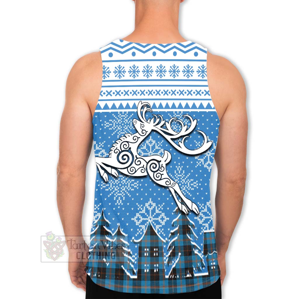 Horsburgh Clan Christmas Men's Tank Top Celtic Reindeer Style - Tartan Vibes Clothing