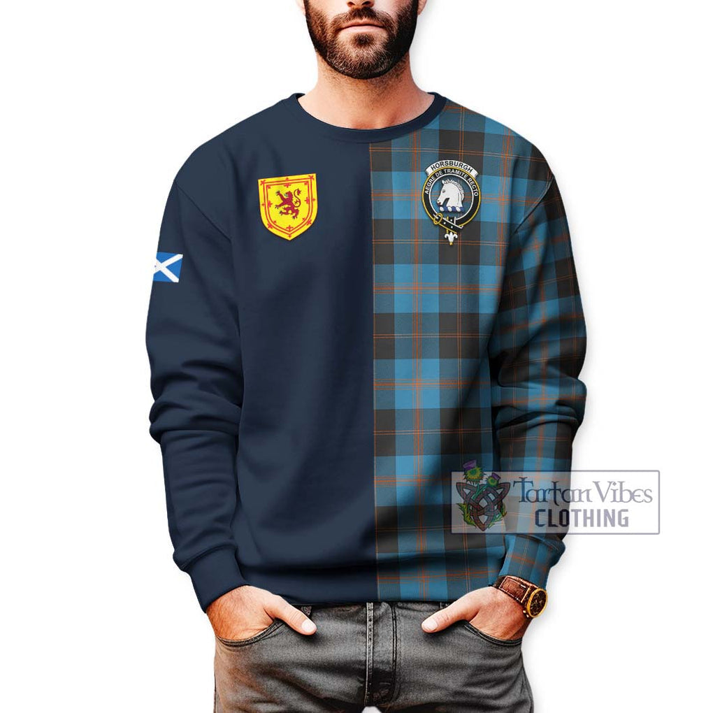 Horsburgh Tartan Sweatshirt Alba with Scottish Lion Royal Arm Half Style - Tartan Vibes Clothing