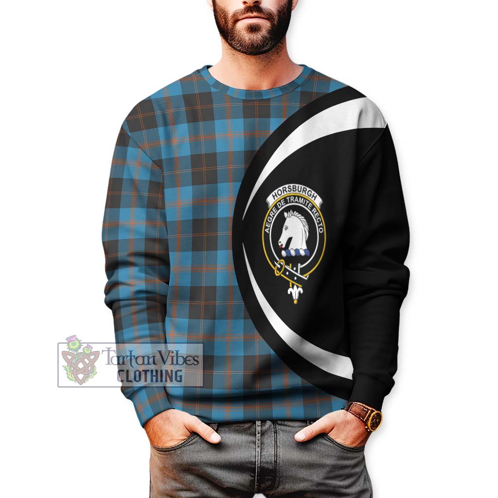 Horsburgh Tartan Sweatshirt with Family Crest Circle Style - Tartan Vibes Clothing