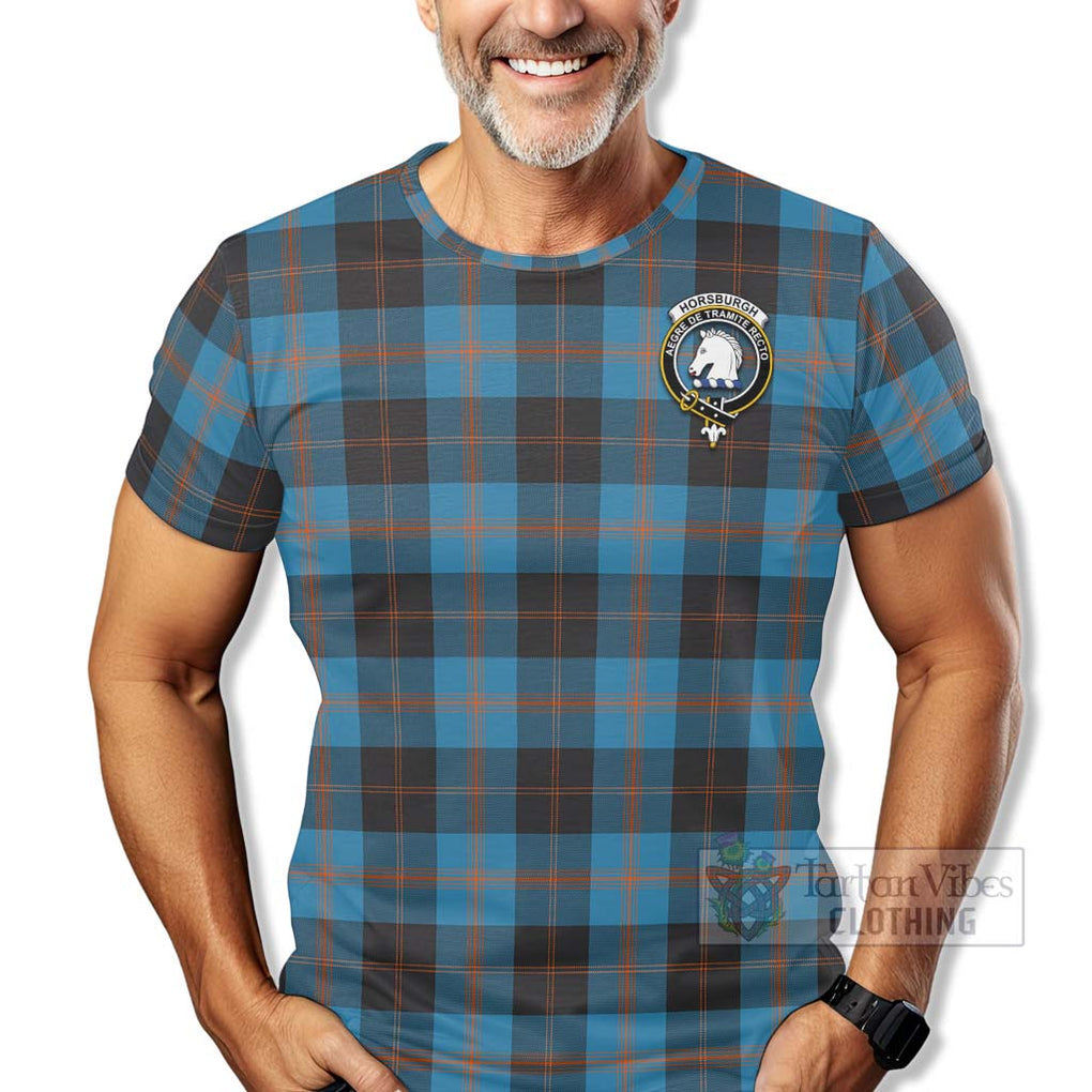 Horsburgh Tartan T-Shirt with Family Crest Celtic Skull Style - Tartan Vibes Clothing