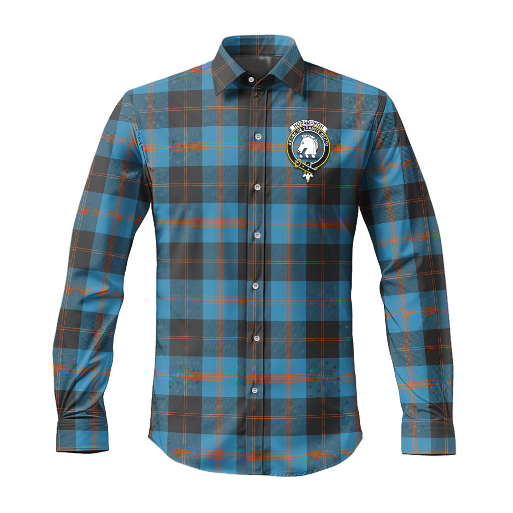 Horsburgh Tartan Long Sleeve Button Up Shirt with Family Crest Men's Shirt - Tartan Vibes Clothing