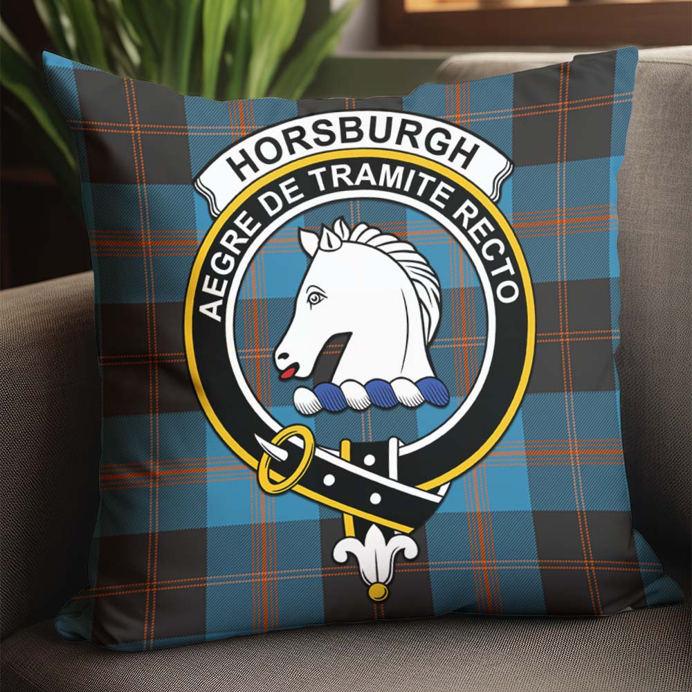 Horsburgh Tartan Pillow Cover with Family Crest - Tartan Vibes Clothing