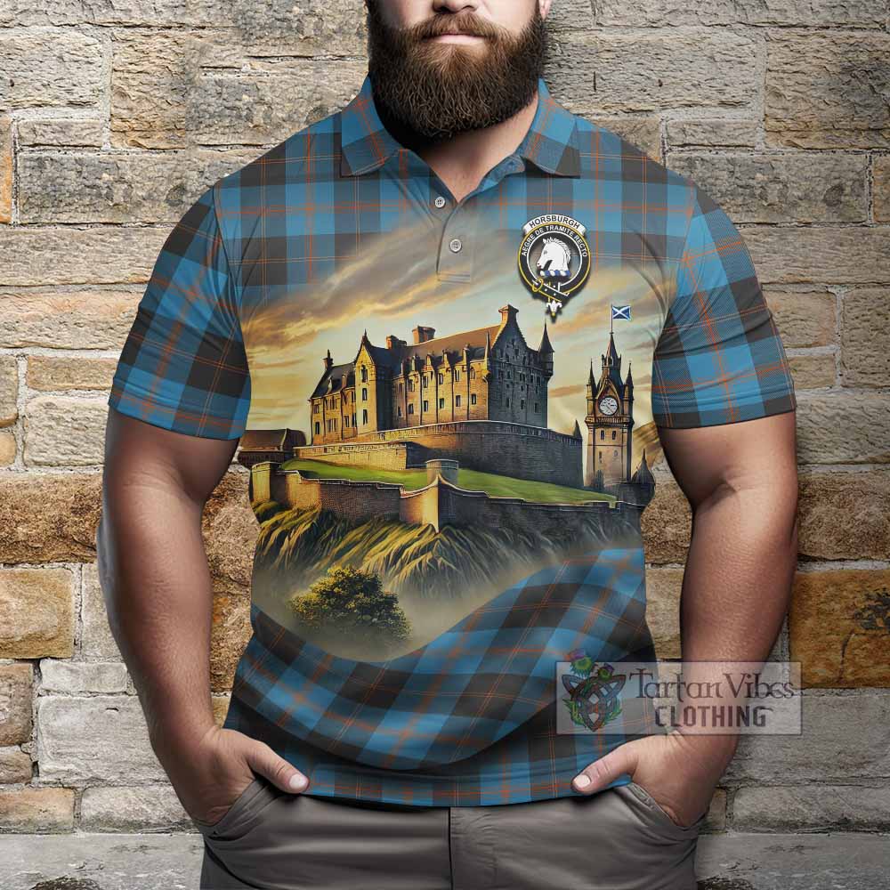 Tartan Vibes Clothing Horsburgh Tartan Family Crest Polo Shirt with Scottish Ancient Castle Stype