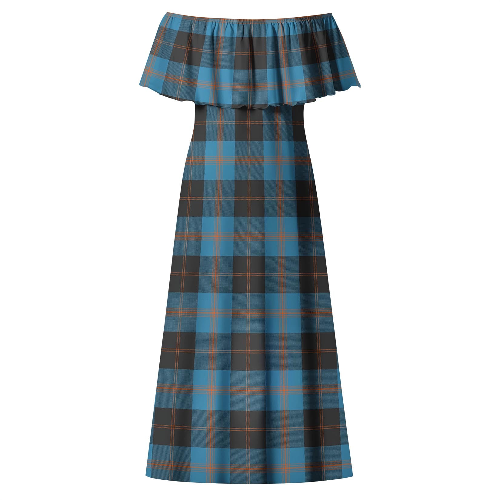 Horsburgh Tartan Off Shoulder Long Dress - Tartan Vibes Clothing
