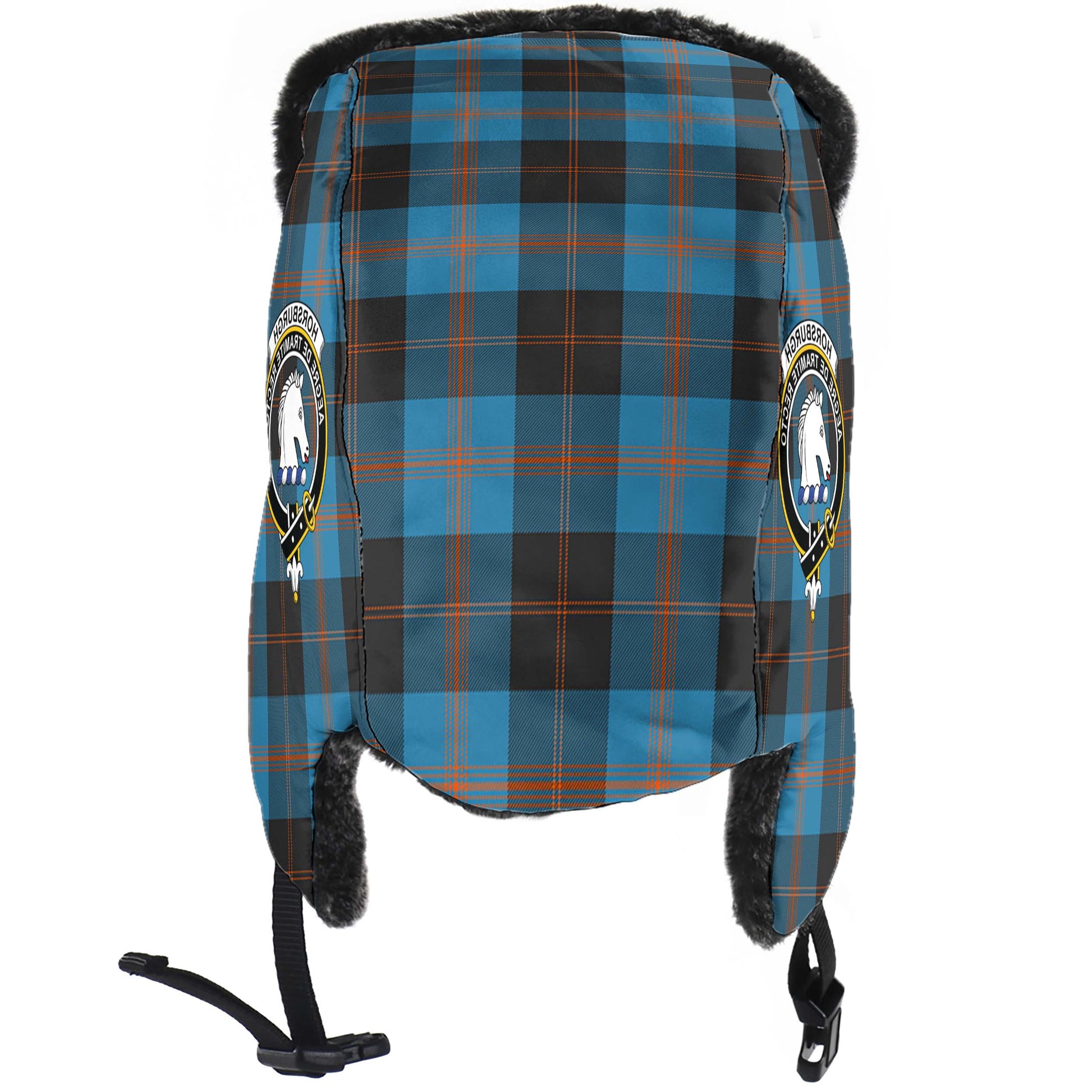 Horsburgh Tartan Winter Trapper Hat with Family Crest - Tartan Vibes Clothing