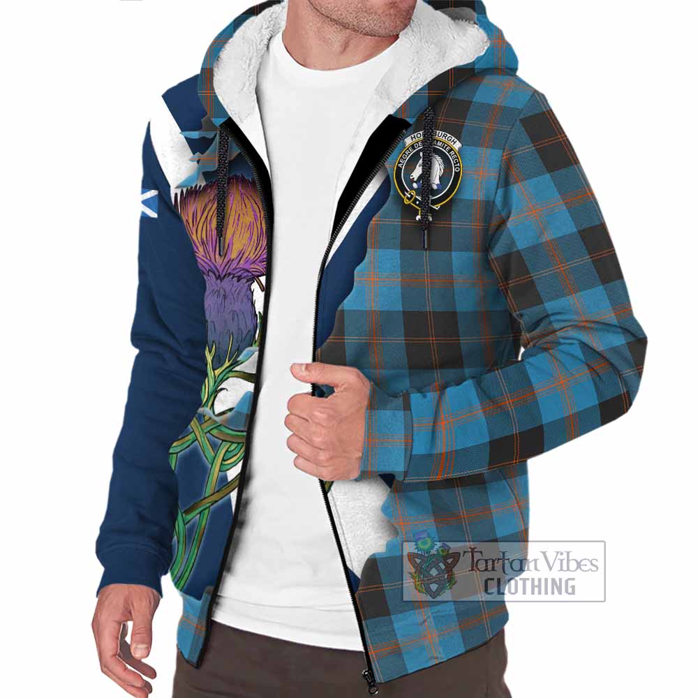 Tartan Vibes Clothing Horsburgh Tartan Family Crest Sherpa Hoodie Scottish Thistle Celtic Inspired