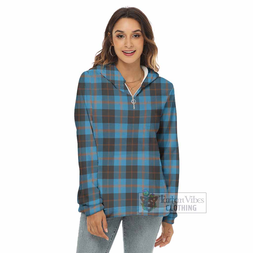 Horsburgh Tartan Women's Borg Fleece Hoodie with Half Zip - Tartan Vibes Clothing