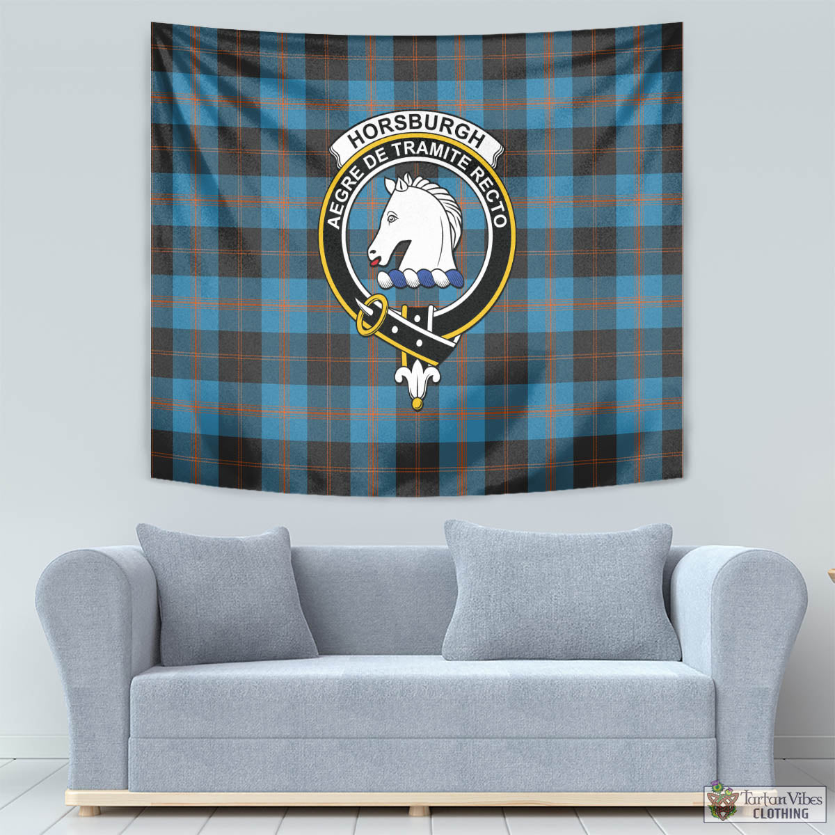 Horsburgh Tartan Tapestry Wall Hanging and Home Decor for Room with Family Crest - Tartan Vibes Clothing