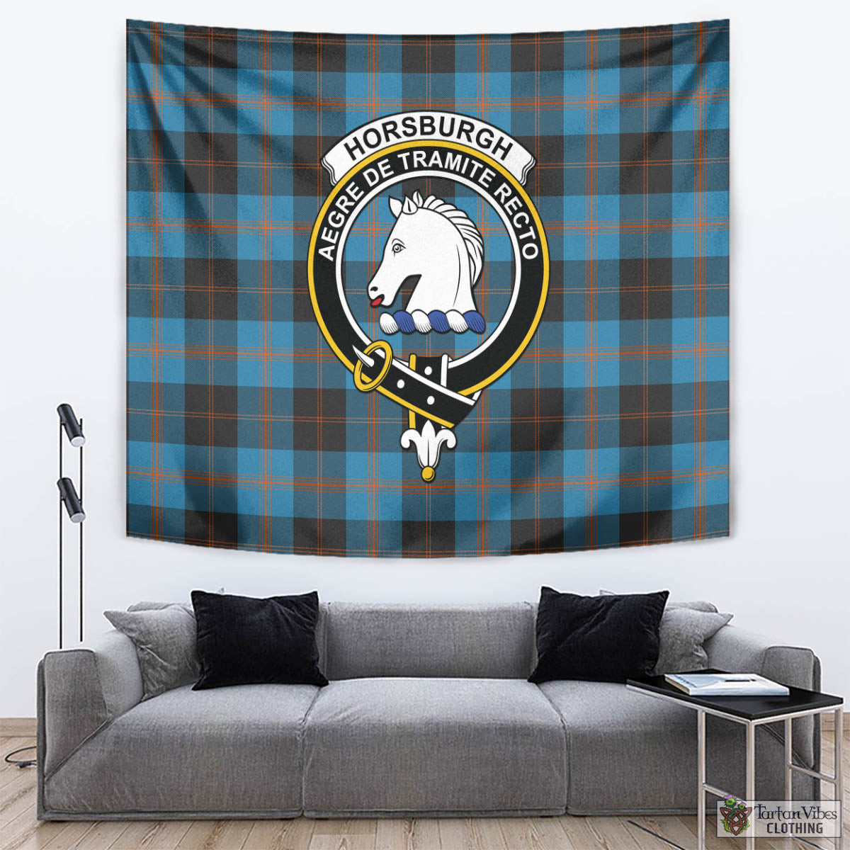 Horsburgh Tartan Tapestry Wall Hanging and Home Decor for Room with Family Crest - Tartan Vibes Clothing