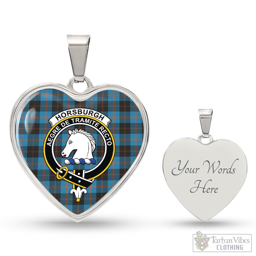 Horsburgh Tartan Heart Necklace with Family Crest Luxury Necklace (Silver) Yes - Tartan Vibes Clothing