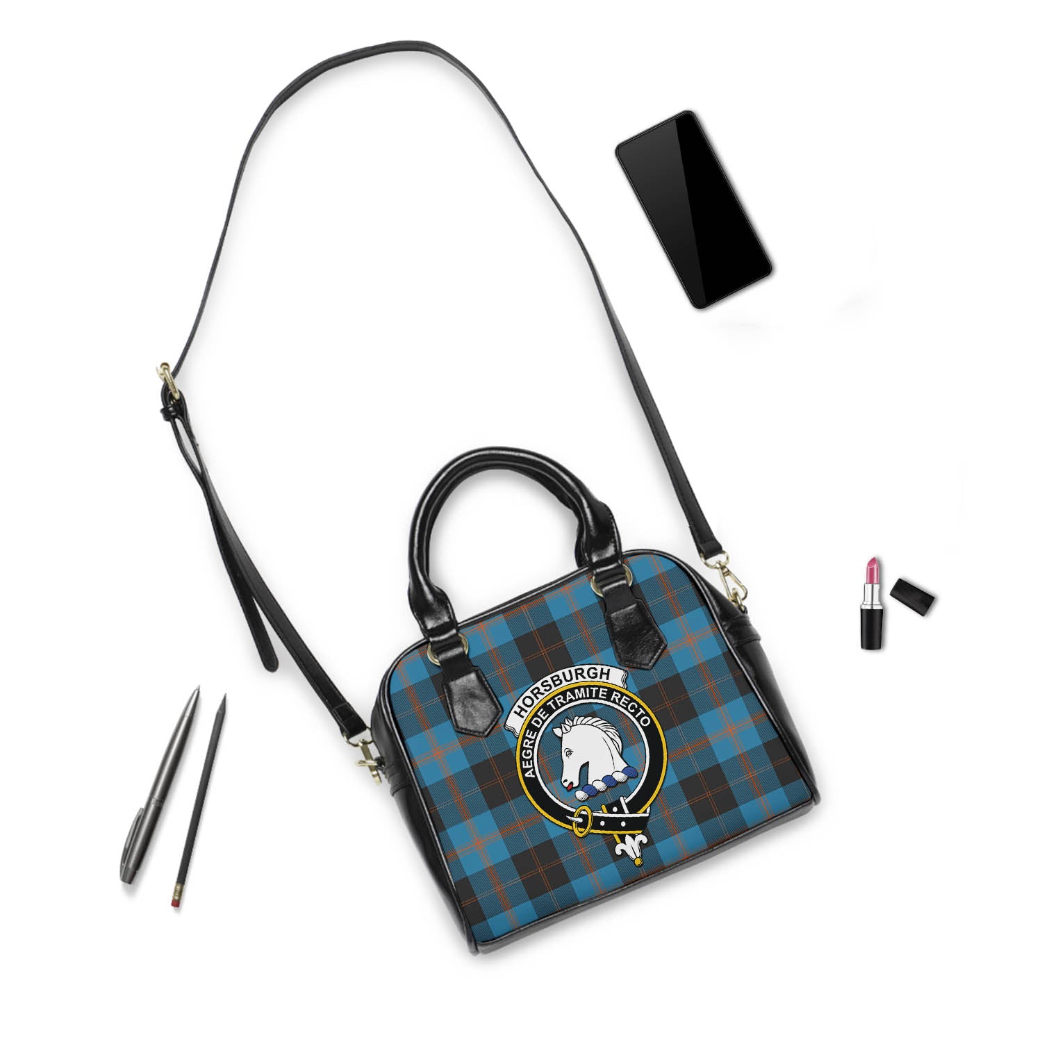 Horsburgh Tartan Shoulder Handbags with Family Crest - Tartan Vibes Clothing