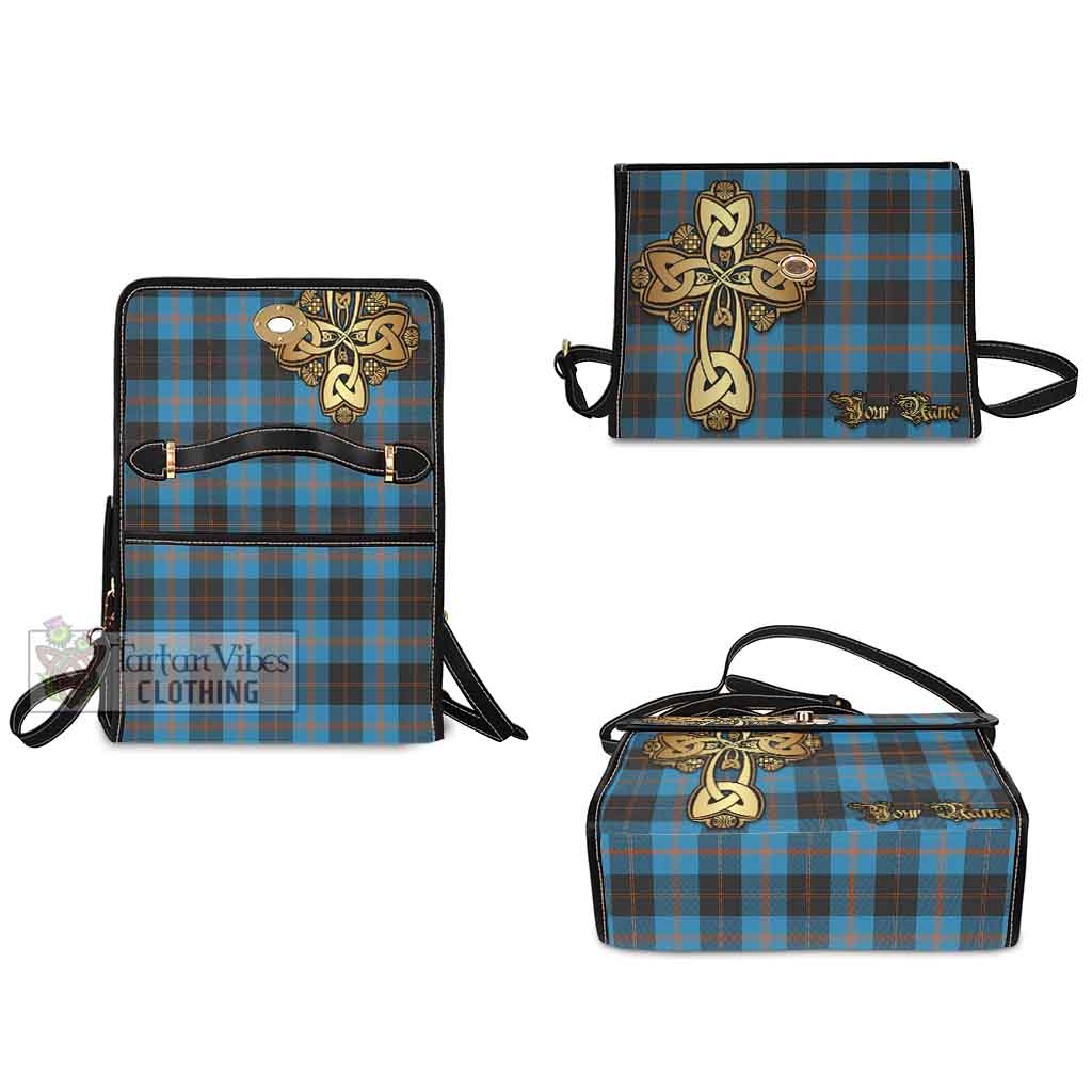 Tartan Vibes Clothing Horsburgh Tartan Waterproof Canvas Bag Golden Thistle Celtic Cross Style