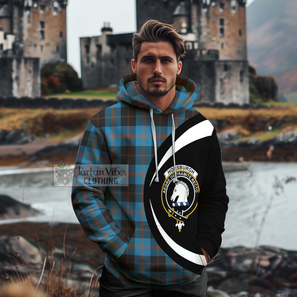 Horsburgh Tartan Cotton Hoodie with Family Crest Circle Style - Tartan Vibes Clothing