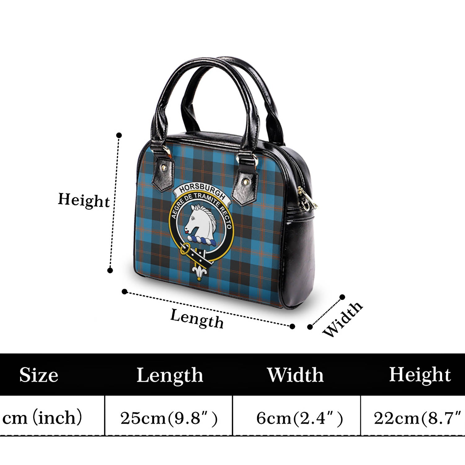 Horsburgh Tartan Shoulder Handbags with Family Crest - Tartan Vibes Clothing