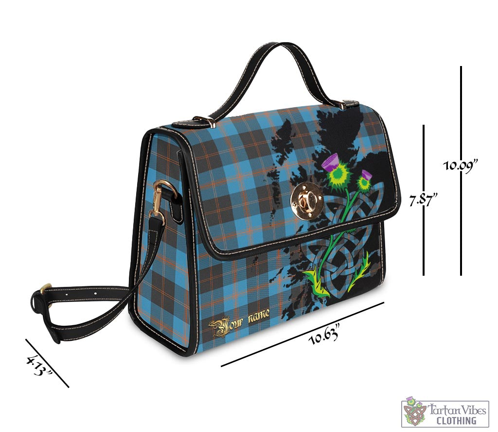 Tartan Vibes Clothing Horsburgh Tartan Waterproof Canvas Bag with Scotland Map and Thistle Celtic Accents