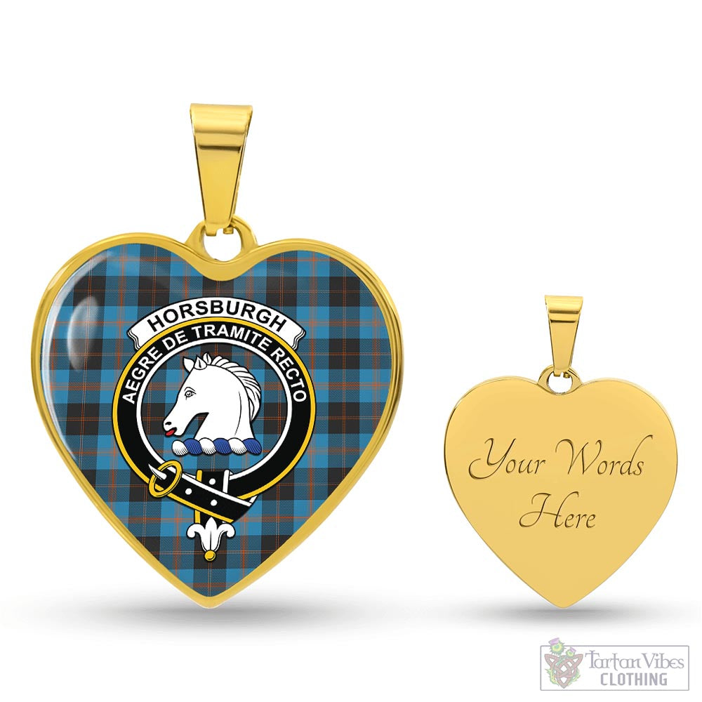 Horsburgh Tartan Heart Necklace with Family Crest Luxury Necklace (Gold) Yes - Tartan Vibes Clothing