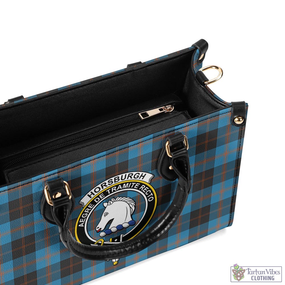 Horsburgh Tartan Luxury Leather Handbags with Family Crest - Tartan Vibes Clothing