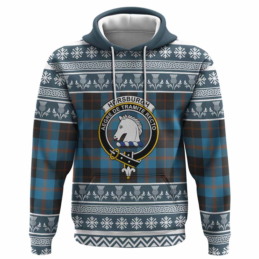 Horsburgh Clan Tartan Christmas Hoodie with Family Crest - Tartan Vibes Clothing