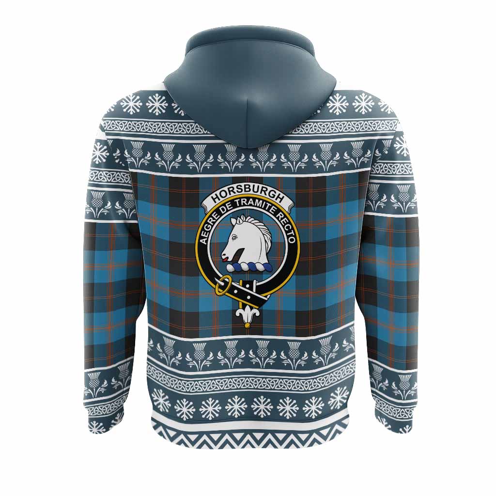 Horsburgh Clan Tartan Christmas Hoodie with Family Crest - Tartan Vibes Clothing