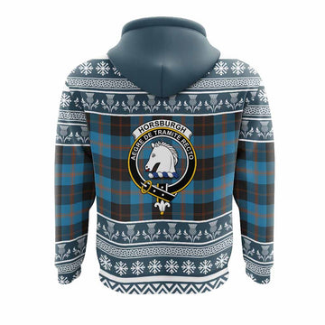 Horsburgh Clan Tartan Christmas Hoodie with Family Crest
